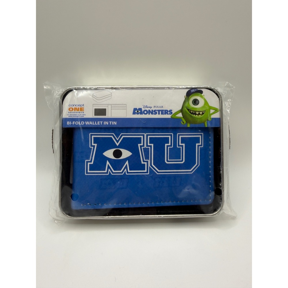 Disney Pixar Monsters University Bi-Fold Wallet in Tin Blue MU Mike Wazowski